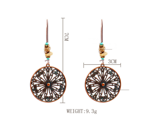 Aretes Retro de Aleación Floral Redondos Creativos - Image 20