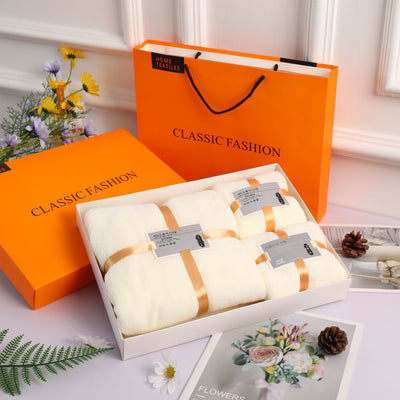 Set de 3 Toallas de Baño Coral Fleece en Caja de Regalo