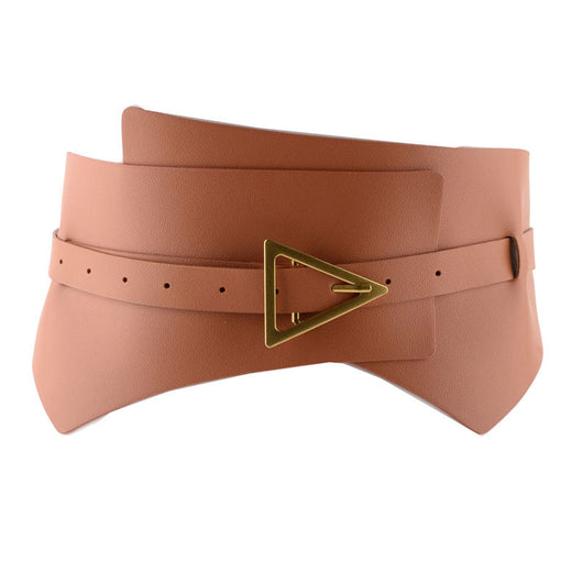 Cinturón Ancho de Cuero Sintético PU con Hebilla Triangular para Mujer - Image 5