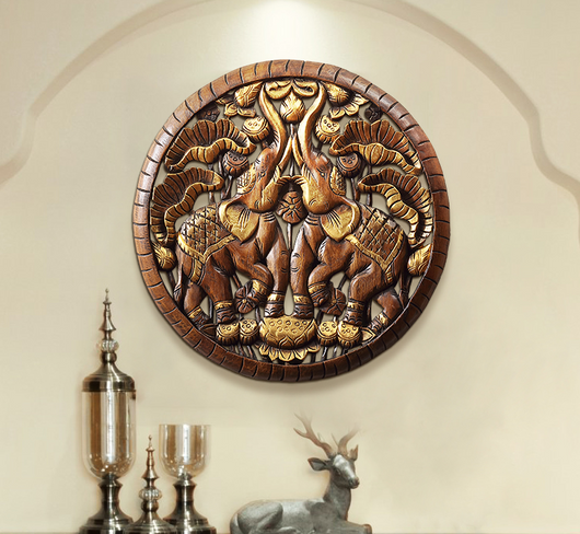 Decoración de Pared Elefante Tailandés en Madera Maciza - Image 8