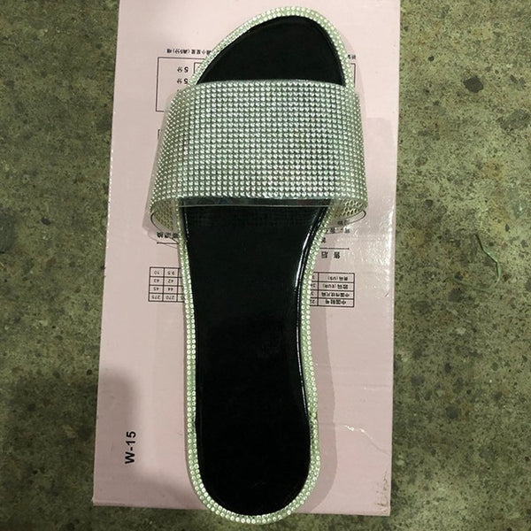 Sandalias y Pantuflas Mujer Talla Grande con Strass y Tacón Bajo - Image 3