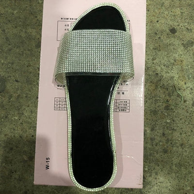 Sandalias y Pantuflas Mujer Talla Grande con Strass y Tacón Bajo - Image 3