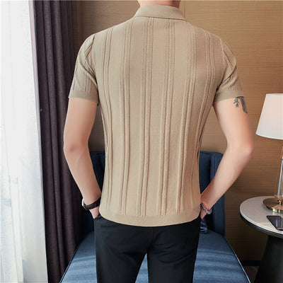 Polo Tejido de Manga Corta para Hombre con Textura y Elasticidad - Image 32