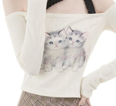 Blusa Asimétrica de Manga Larga Slim Fit Hombro Descubierto - Image 5