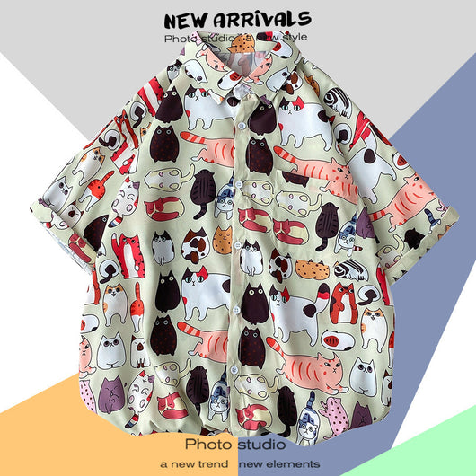 Camisa Estampada Tailandesa Manga Corta para Hombre - Image 8