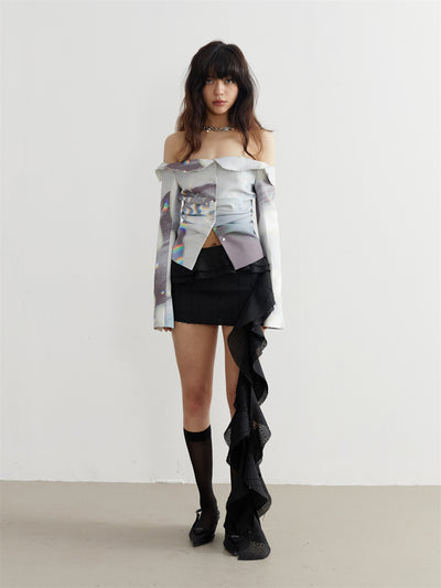 Blusa Diseñadora para Mujer con Estampado de Luz y Sombra - Image 9