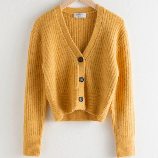 Cardigan Corto Entallado Cintura Alta Cuello V Efecto Adelgazante - Image 3
