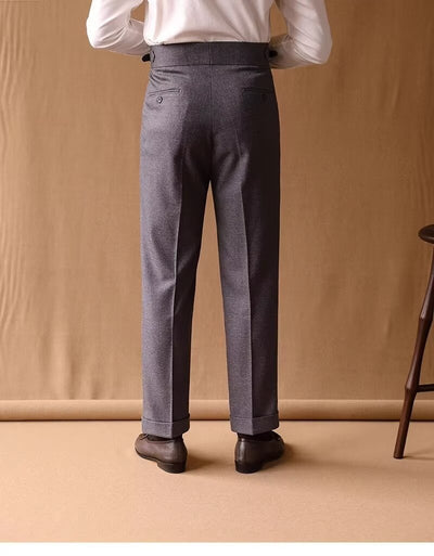 Pantalones de Invierno Rectos Cintura Alta para Hombre con Hebillas Parisinas - Image 12