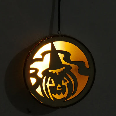 Colgante LED de Madera para Halloween - Decoración Calada a Láser - Image 27