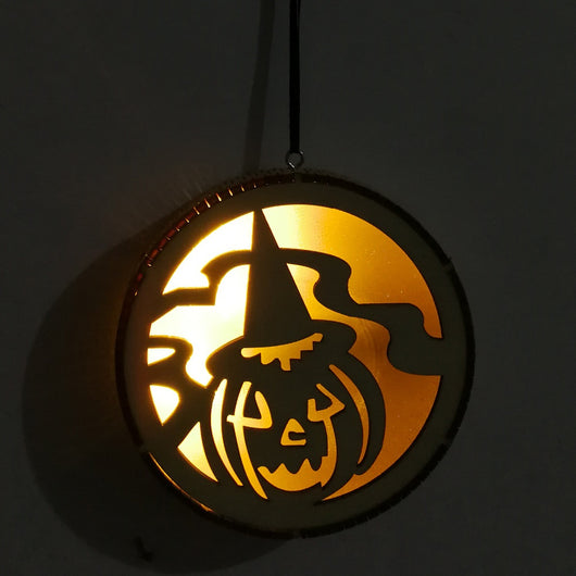 Colgante LED de Madera para Halloween - Decoración Calada a Láser - Image 27