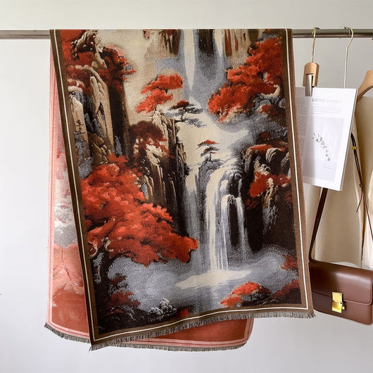 Bufanda Gruesa de Invierno con Diseño Jacquard Tipo Cashmere - Image 30