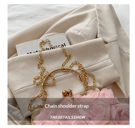 Bolso Elegante para Mujer con Patrón de Rosas y Detalle de Cadena - Image 11