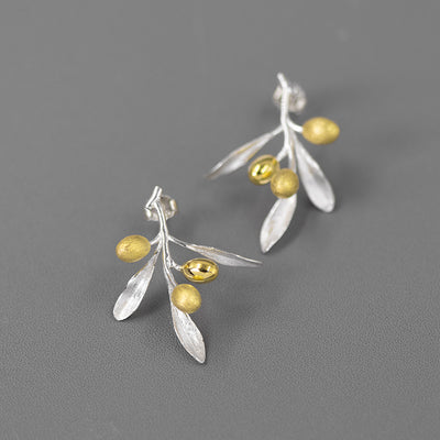 Aretes de Plata Esterlina Rama de Olivo Natural - Elegancia y Significado - Image 8