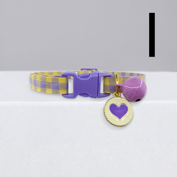 Collar Cuadriculado para Gatos con Campana