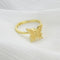 Fashion Sweet Little Ring Wild Flower Ring B yellow butterfly Adjustable opening 1PCS