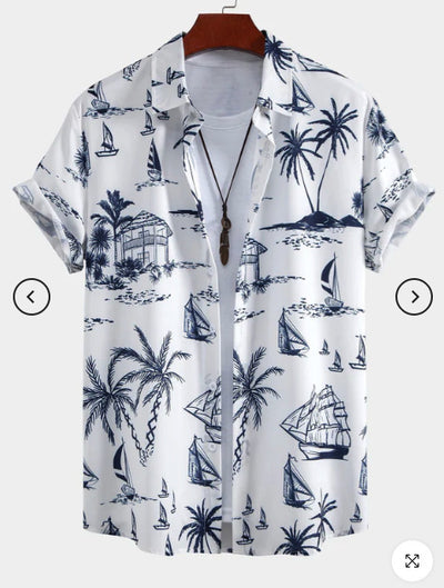 Camisa Estampada Artística para Hombre - Manga Corta - Image 17