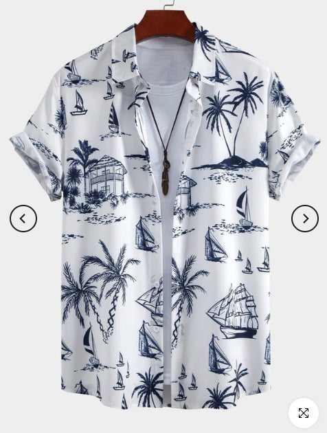 Camisa Estampada Artística para Hombre - Manga Corta - Image 17