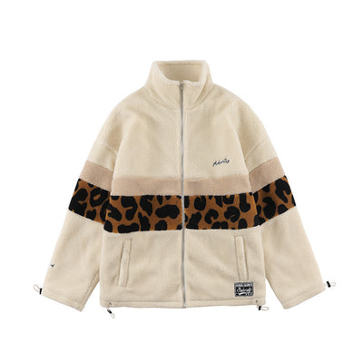Abrigo de Lana de Cordero Hombre Estampado Leopardo - Corte Holgado y Cálido - Image 12
