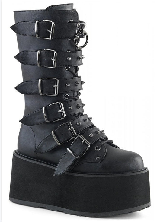 Botas Otoñales de Tacón Alto con Plataforma Gruesa y Hebilla - Image 11