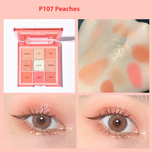 Paleta de Sombras 9 Colores con Brillo - Tonos Tierra y Naranja para Maquillaje Profesional - Image 5