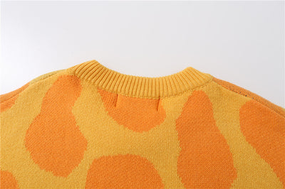 Suéter Holgado para Hombre con Cuello Redondo y Estampado Jirafa - Image 12