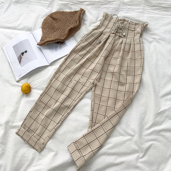 Pantalones Casuales a Cuadros para Primavera