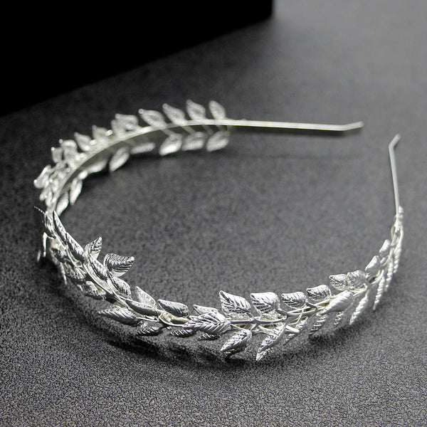 Diadema Nupcial de Hojas Doradas Corona de Aleación