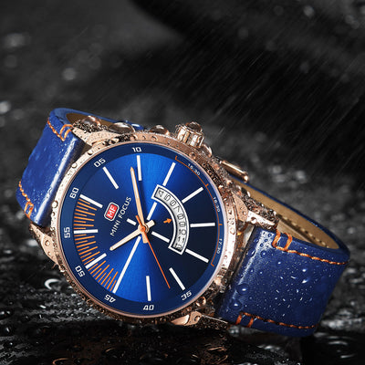 Reloj Deportivo para Hombre con Calendario, Pantalla Luminosa y Correa de Cuero Genuino