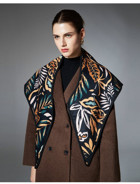 Chal Triangular Jacquard Hojas de Otoño Estilo Europeo - Image 13