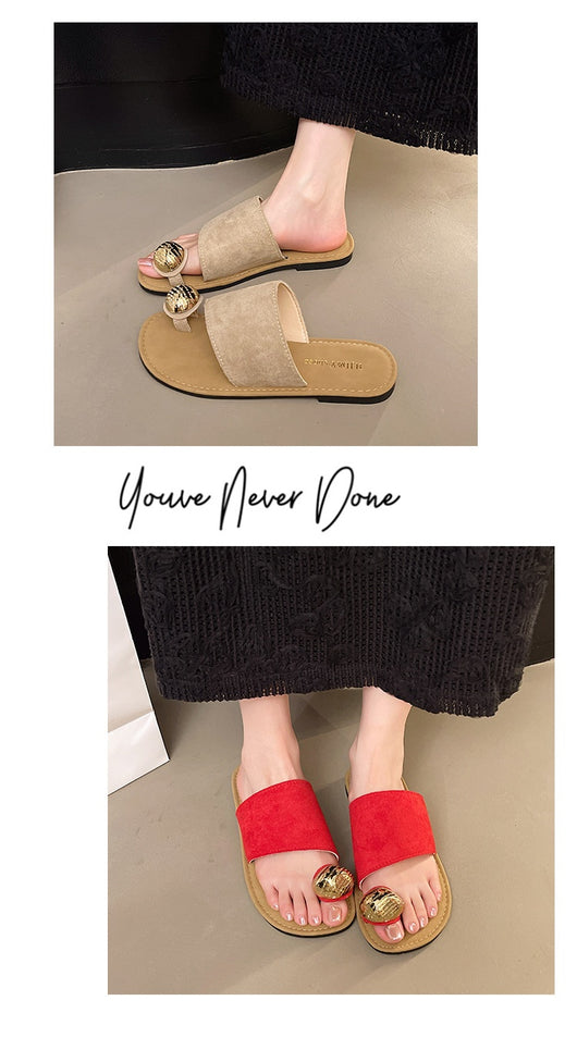 Sandalias Planas Tipo Francés con Punta Abierta para Mujer - Image 20