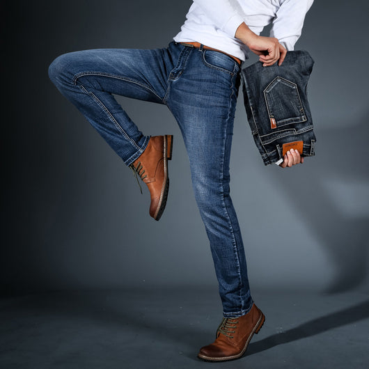 Jeans Slim Fit Elásticos Estilo Coreano Retro para Jóvenes - Image 4