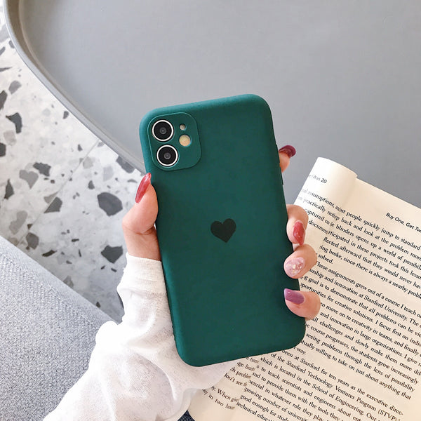Funda para Celular Corazón Líquido Efecto Esmerilado