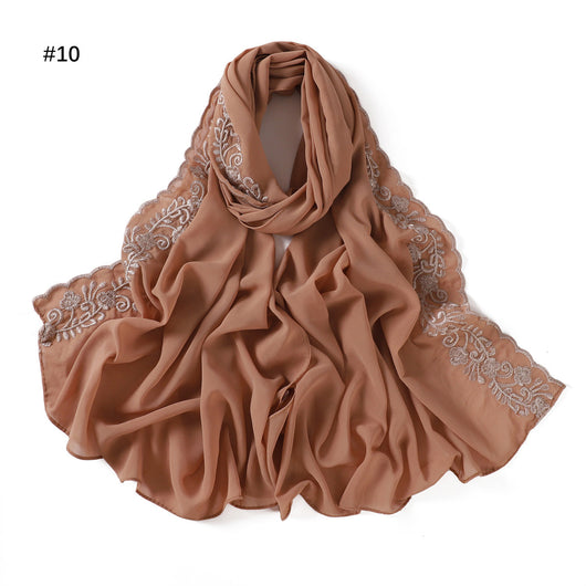 Pañuelo de Gasa Ligero en Colores Sólidos para Mujer - Image 15
