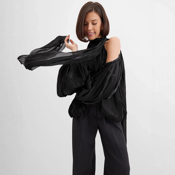 Blusa Francesa Elegante y Sofisticada de Estilo Europeo