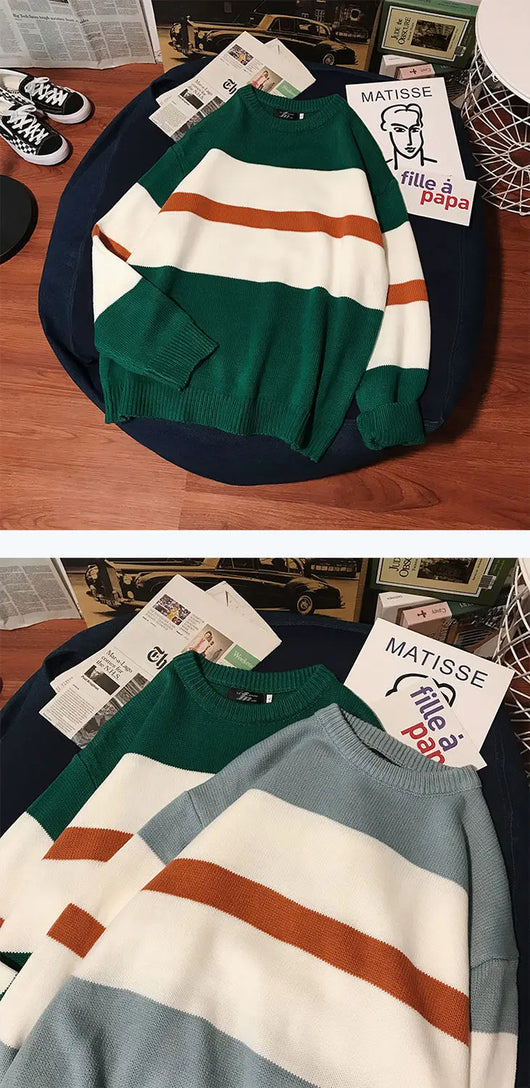Suéter Holgado Estilo Hong Kong para Hombre - Diseño Coreano Moderno - Image 25