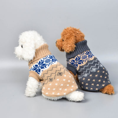 Suéter Cálido para Mascotas con Diseño de Copos de Nieve - Otoño e Invierno