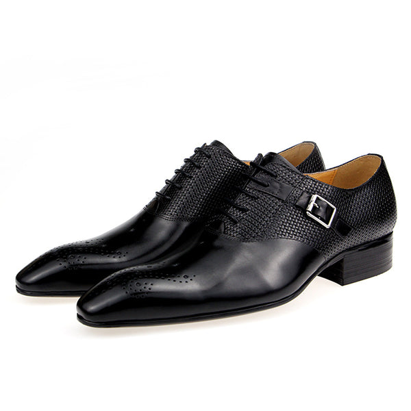 Zapatos de Cuero Oxford Británicos para Hombre - Punta Afilada Resistente