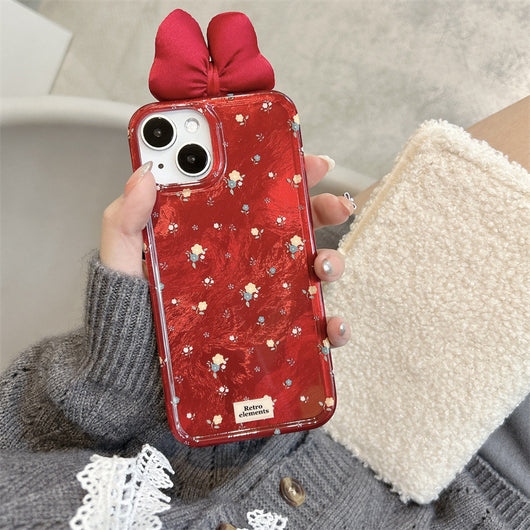 Funda Floral 3D con Pantalla Completa Roja para Teléfono - Image 4