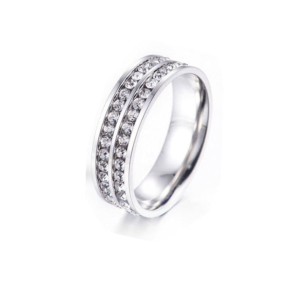 Anillo de Acero Inoxidable 316L para Hombre con Surco Negro