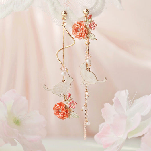 Aretes de Gato Dulce Estilo Japonés con Corazón y Brisa - Diseño Hada Delicado - Image 5