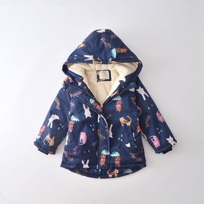 Abrigo Infantil Estampado Cartoon Acolchado a Prueba de Viento - Image 16