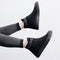 Zapatillas Altas de Lona Negras Estilo Británico para Mujer