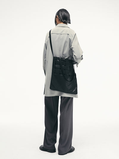 Bolso Bandolera Tejido con Estructura de Cuero Sintético - Image 6