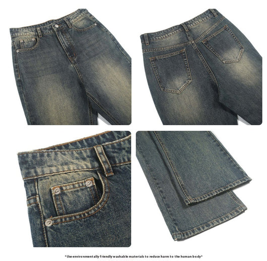 Jeans Holgados Azul Óxido Estilo Retro para Hombre - Image 7