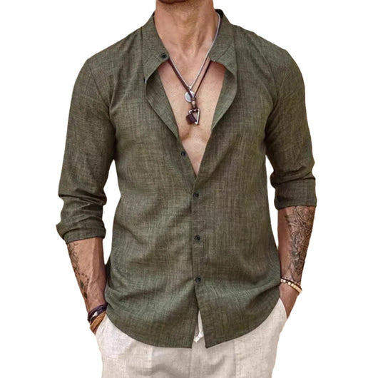 Cardigan Tipo Camisa de Cuello Alto para Hombre - Image 12