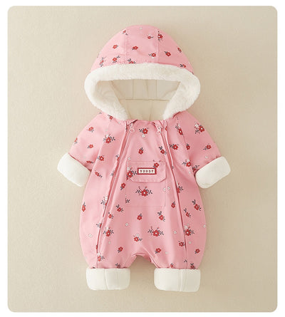 Abrigo Enterizo de Algodón Grueso para Bebé Niña - Pijama Invernal Cálido - Image 18