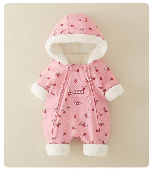 Abrigo Enterizo de Algodón Grueso para Bebé Niña - Pijama Invernal Cálido - Image 18