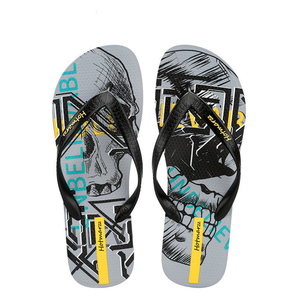 Chanclas Estampado Graffiti para Hombre - Sandalias Antideslizantes Playa Verano