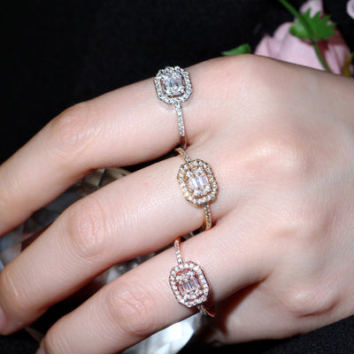 Conjunto de Pulsera y Anillo para Mujer con Circonita Brillante y Baño de Oro Real - Image 22