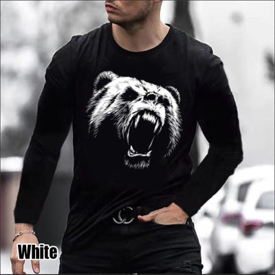 Playera Suelta Cuello Redondo Cabeza de León Negra para Hombre - Image 12